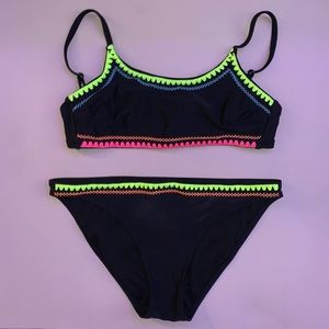 Black Bikini With Neon Trim